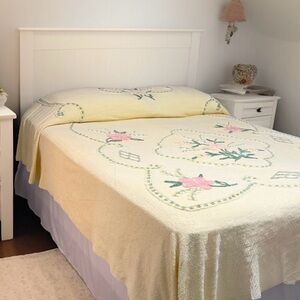 Vintage 50’s / 60's Floral Scroll Chenille Bedspread